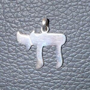 Sterling silver Chai (“life” in Hebrew) Pendant Charm